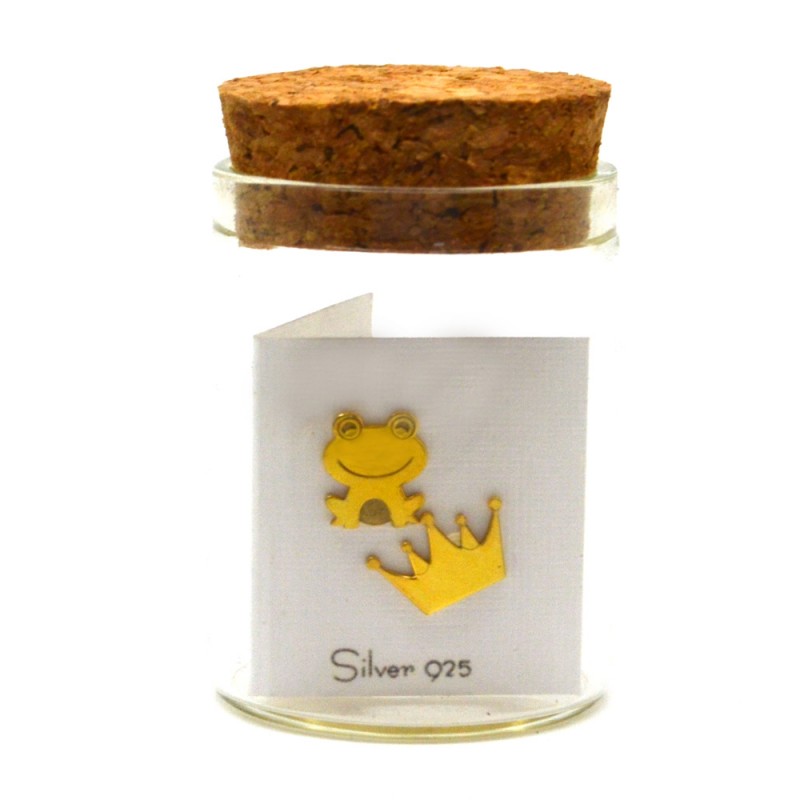 SAKE.SKOUL.ΒΑΤΡΑΧΟΣ-ΚΟΡΩΝΑ.14 Σκουλαρίκι Βάτραχος και Κορώνα