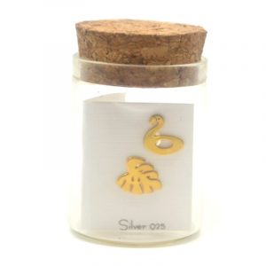 Σκουλαρίκι Φλαμίνγκο Σωσίβιο και Φοινικόφυλλο