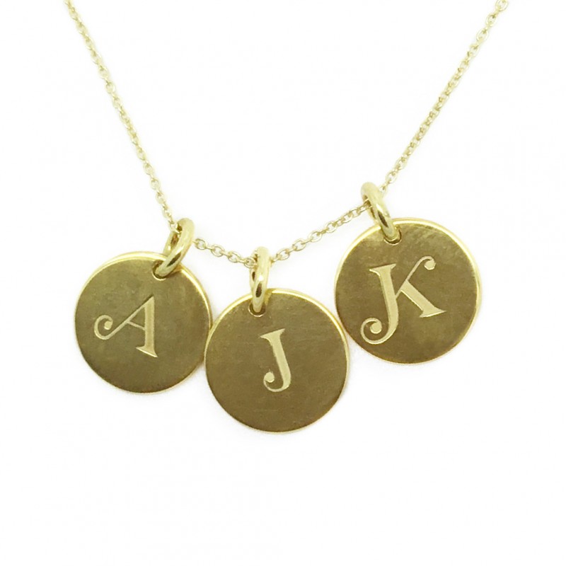 Tiny Disk Initials Necklace Tiny Disk Initials Necklace